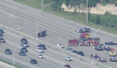 Driver killed in Pompano Beach I-95 crash after pickup overturns, Florida Highway Patrol says