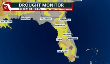 Map showing drought conditions in Florida.