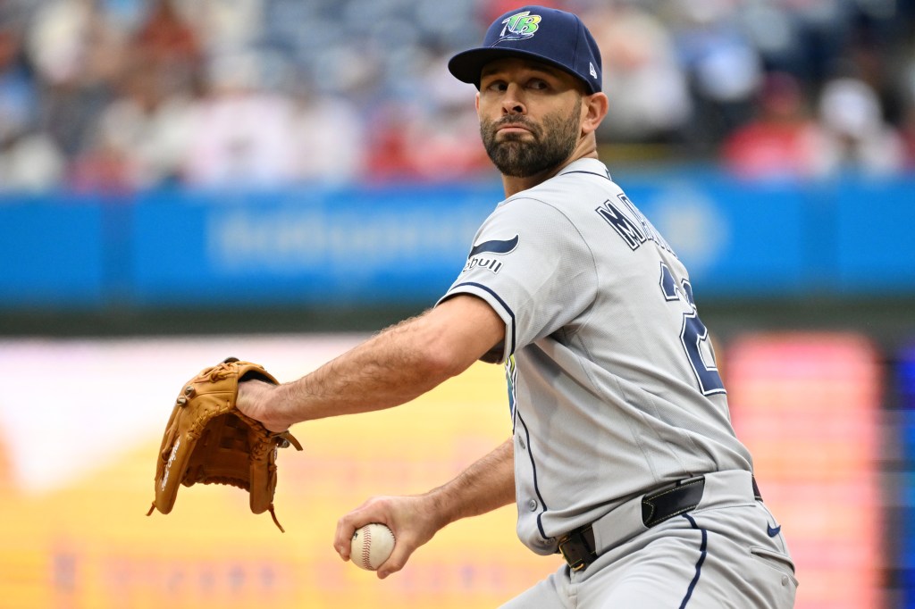 Tampa Bay Rays pitcher Nick Martinez throws a pitch.