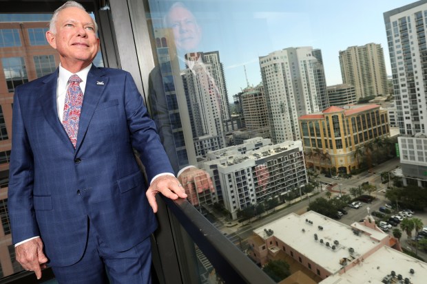 Greater Fort Lauderdale Alliance President and CEO Bob Swindell is shown in his Fort Lauderdale office on Monday, Oct. 12, 2026. (Amy Beth Bennett/South Florida Sun Sentinel)