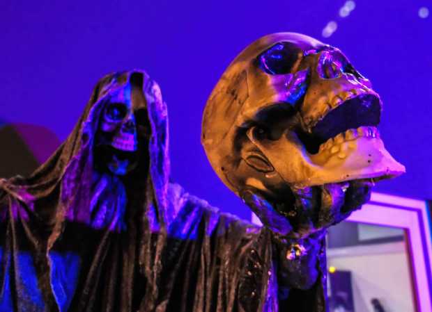 The Nightmare Village attraction is featured at Xtreme Action Park in Fort Lauderdale on Friday, Sept. 26, 2025. The event offers a spooky haunted house for Halloween enthusiasts, complete with immersive sets, costumed actors, and eerie lighting. (Scott Luxor/Contributor)