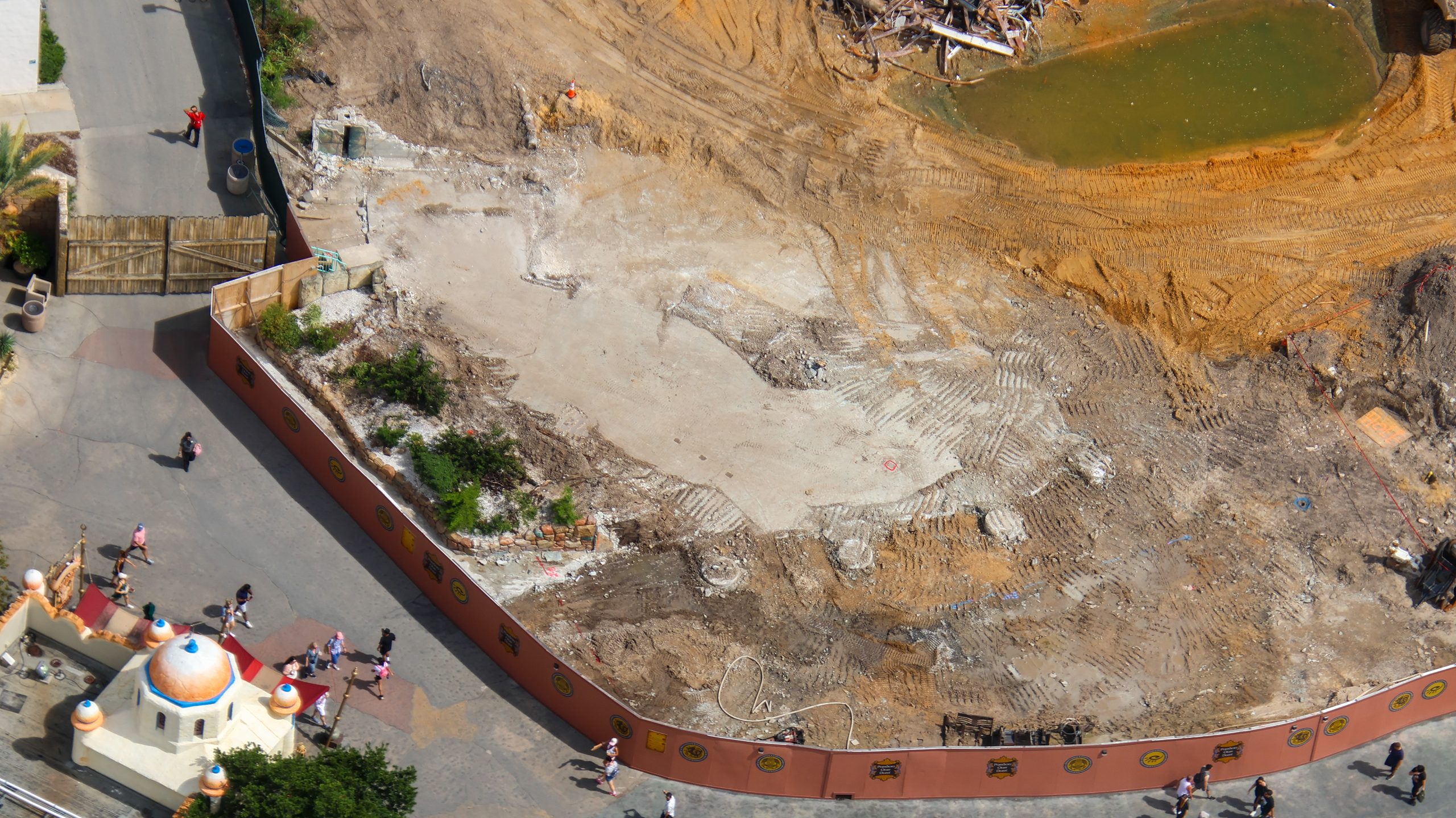 Service Road Construction, Retaining Wall Extended in Lost Continent at Universal Islands of Adventure