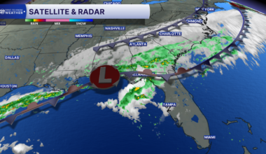 Widespread showers as front crawls