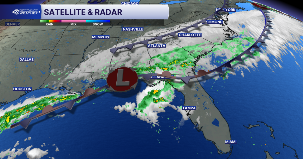 Widespread showers as front crawls