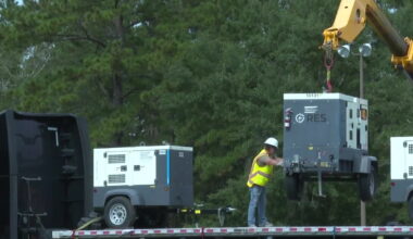Crews stage supplies at Tallahassee's FPSI ahead of Hurricane Isaias