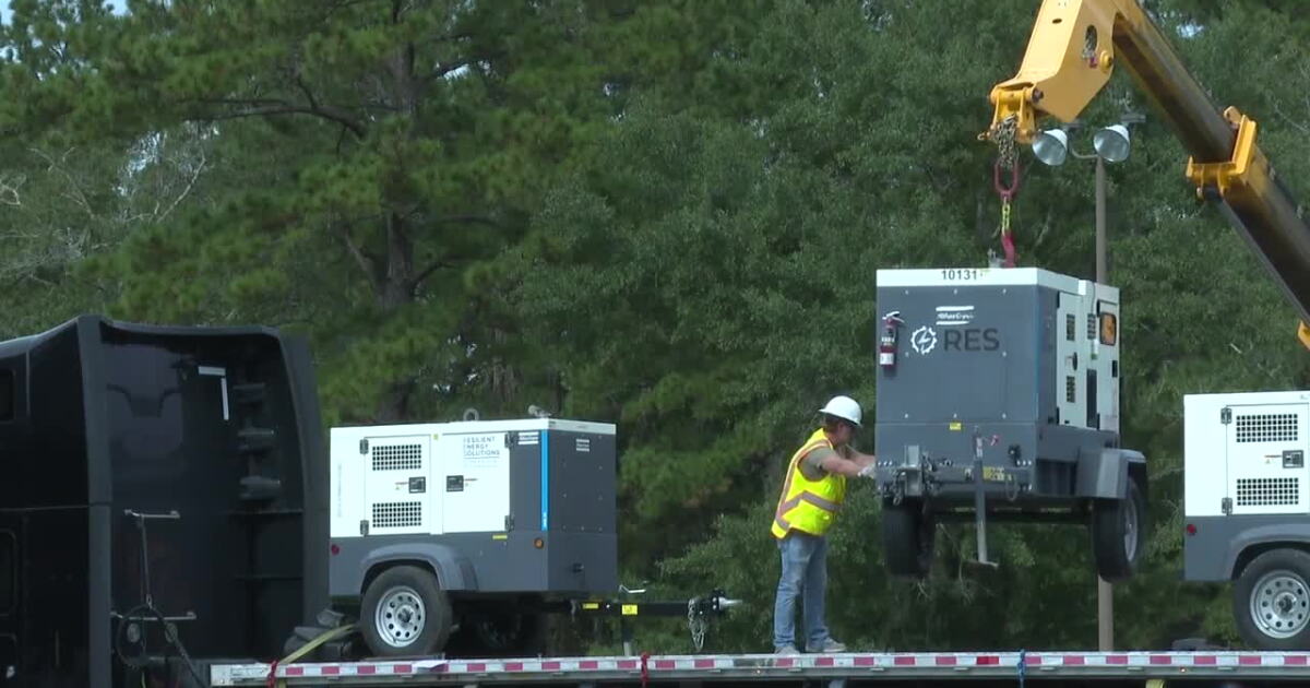 Crews stage supplies at Tallahassee's FPSI ahead of Hurricane Isaias