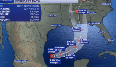 Tropical depression in SW Gulf; forecast track released