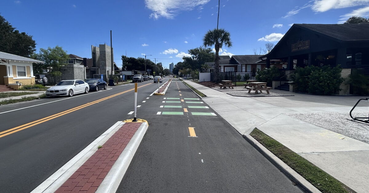 After more than a decade of planning, Tampa's Green Spine Cycle Track is complete