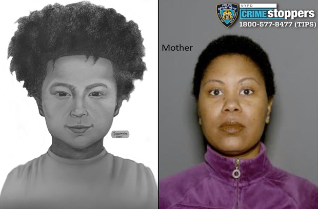 Police released a sketch of an 11-year-old autistic Brooklyn boy (left) who has gone missing whose mother (right) has denied to police that she has a son in hopes someone will recognize him. (NYPD)