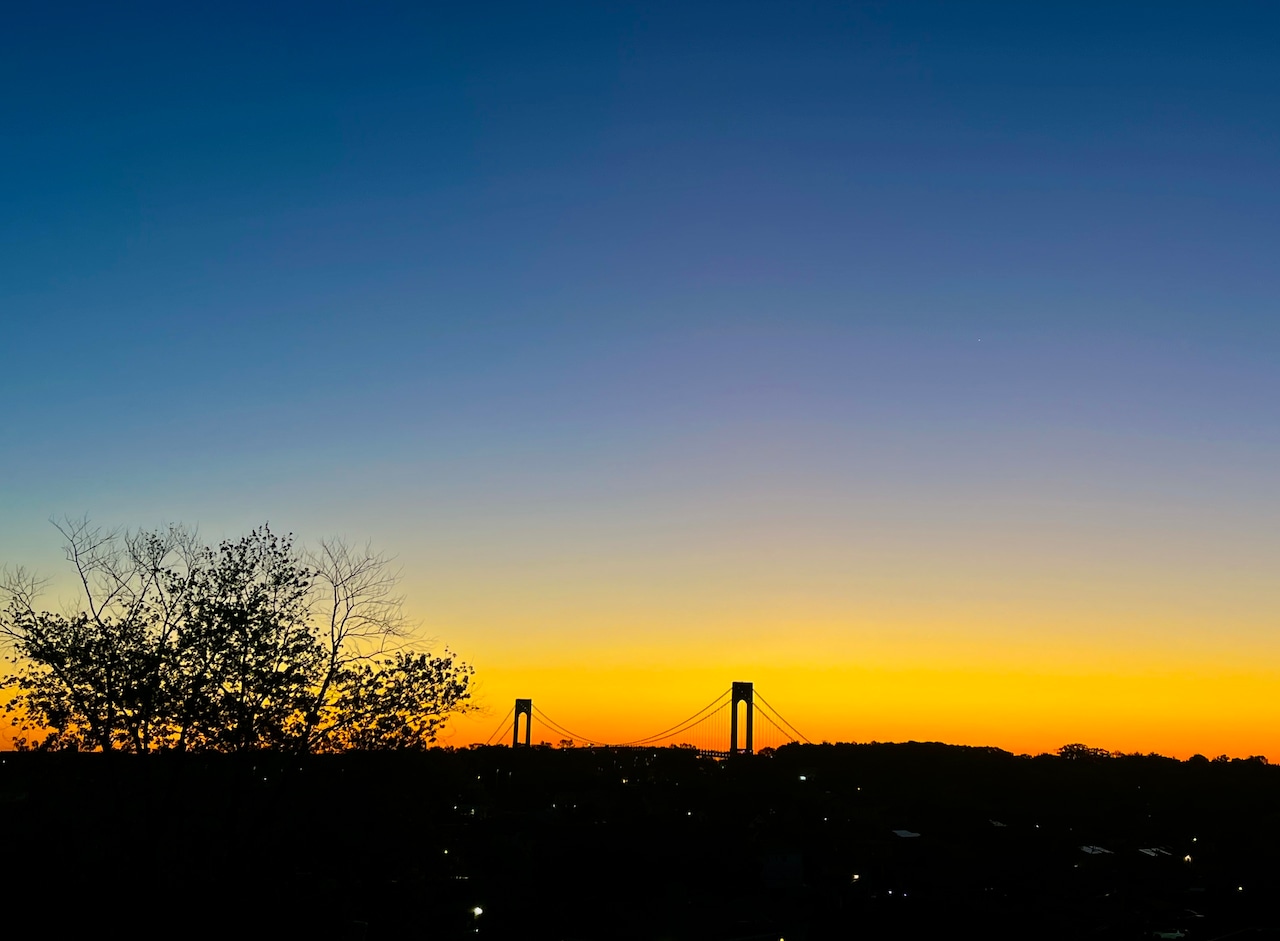 Sun rises over Emerson Hill on Staten Island