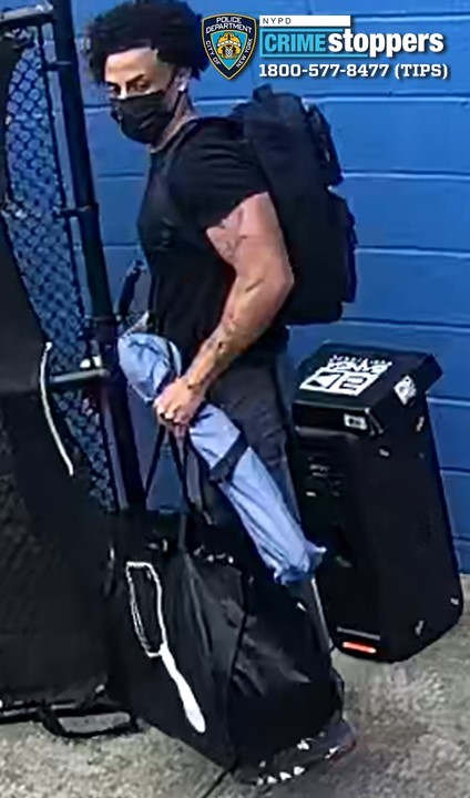 Cops are looking for a suspect who stole nearly thousands of dollars worth of property from a College Point CubeSmart storage facility and another one in Brooklyn.