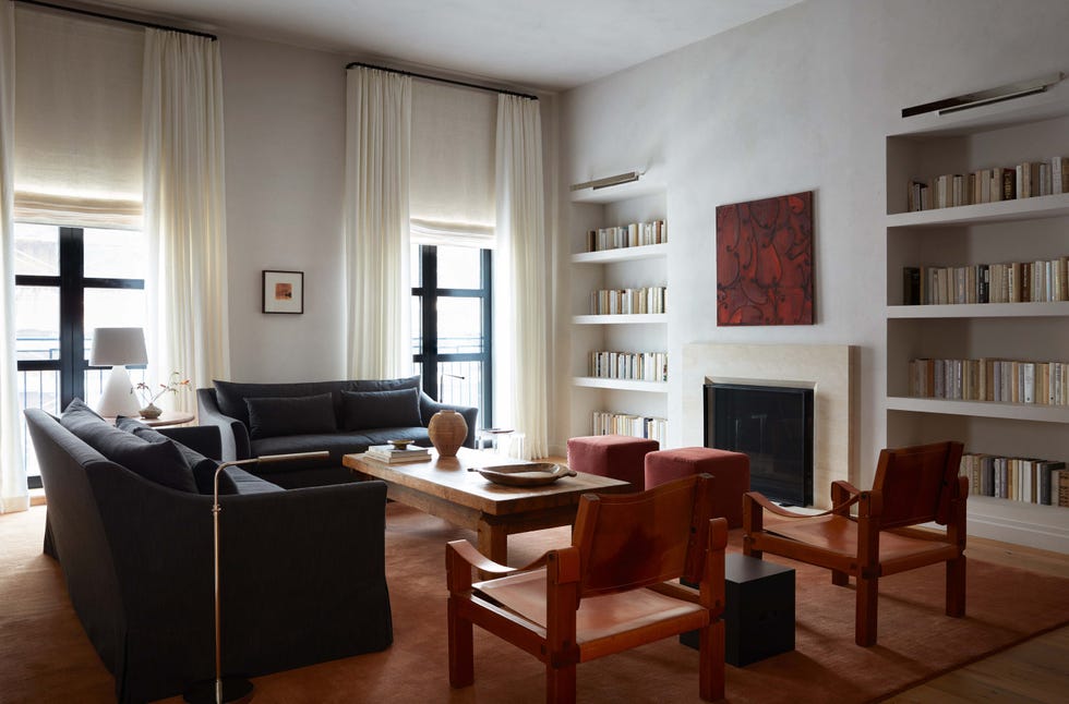 living room in a loft