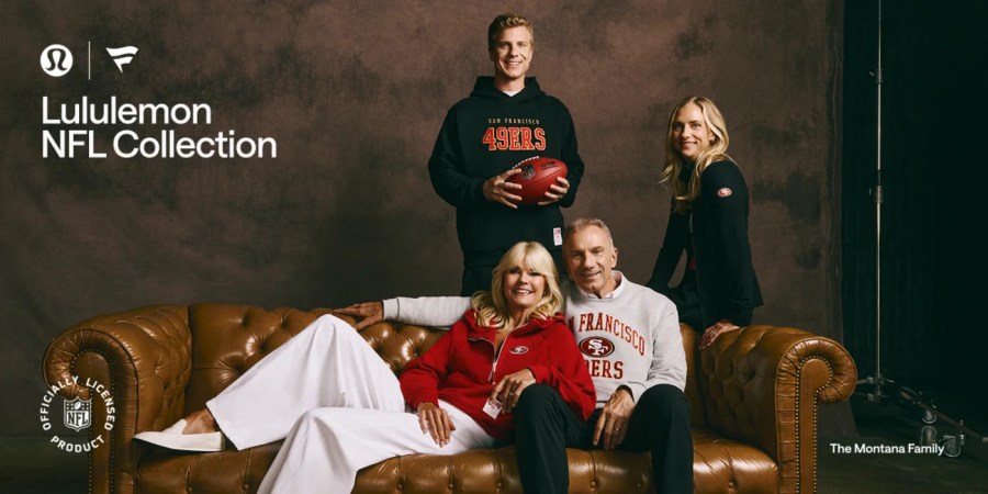 Joe Montana and his family for the Lululemon NFL Collection.