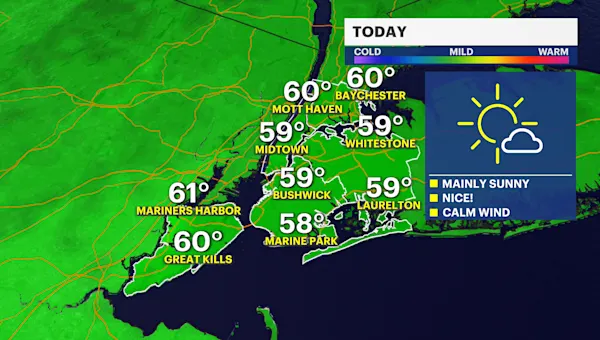 Sunny and bright today in The Bronx; tracking chance of rain for Monday