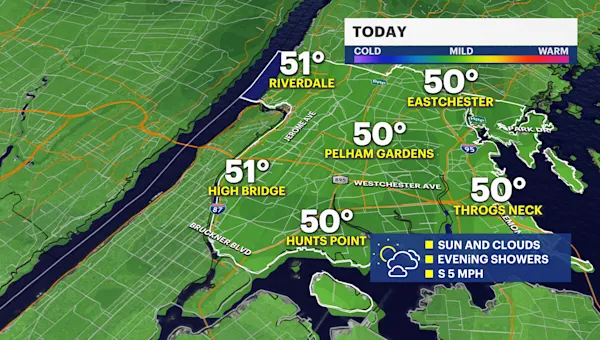 Cool and rainy today in The Bronx; tracking windy conditions tomorrow