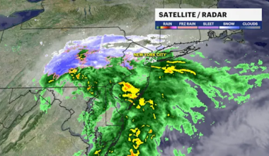 Morning showers and cloudy skies in The Bronx