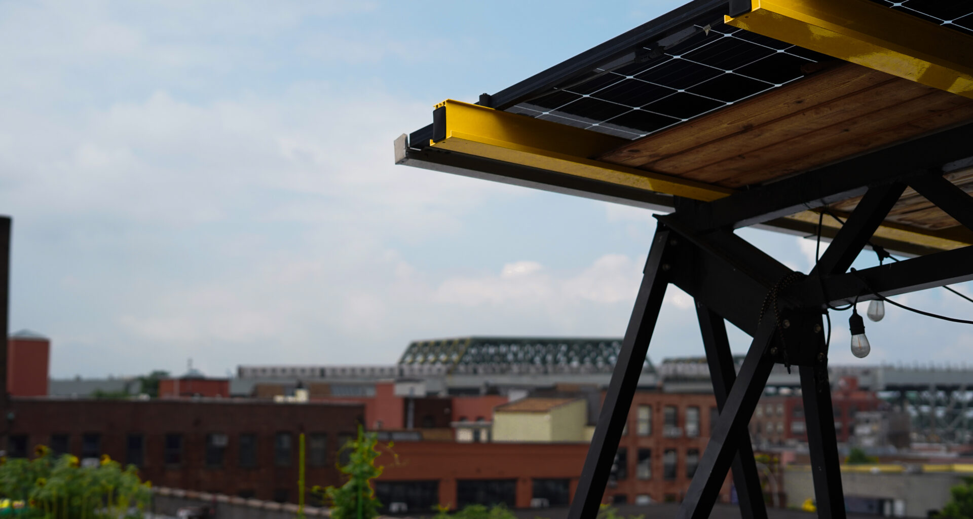 Solar panel on Brooklyn rooftop