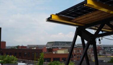 Solar panel on Brooklyn rooftop