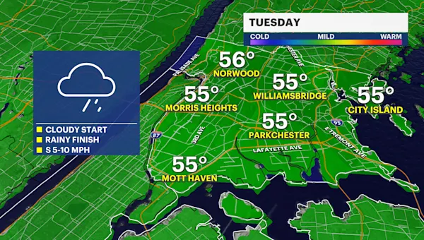 Wet travel days for the midweek, blustery holiday ahead for The Bronx