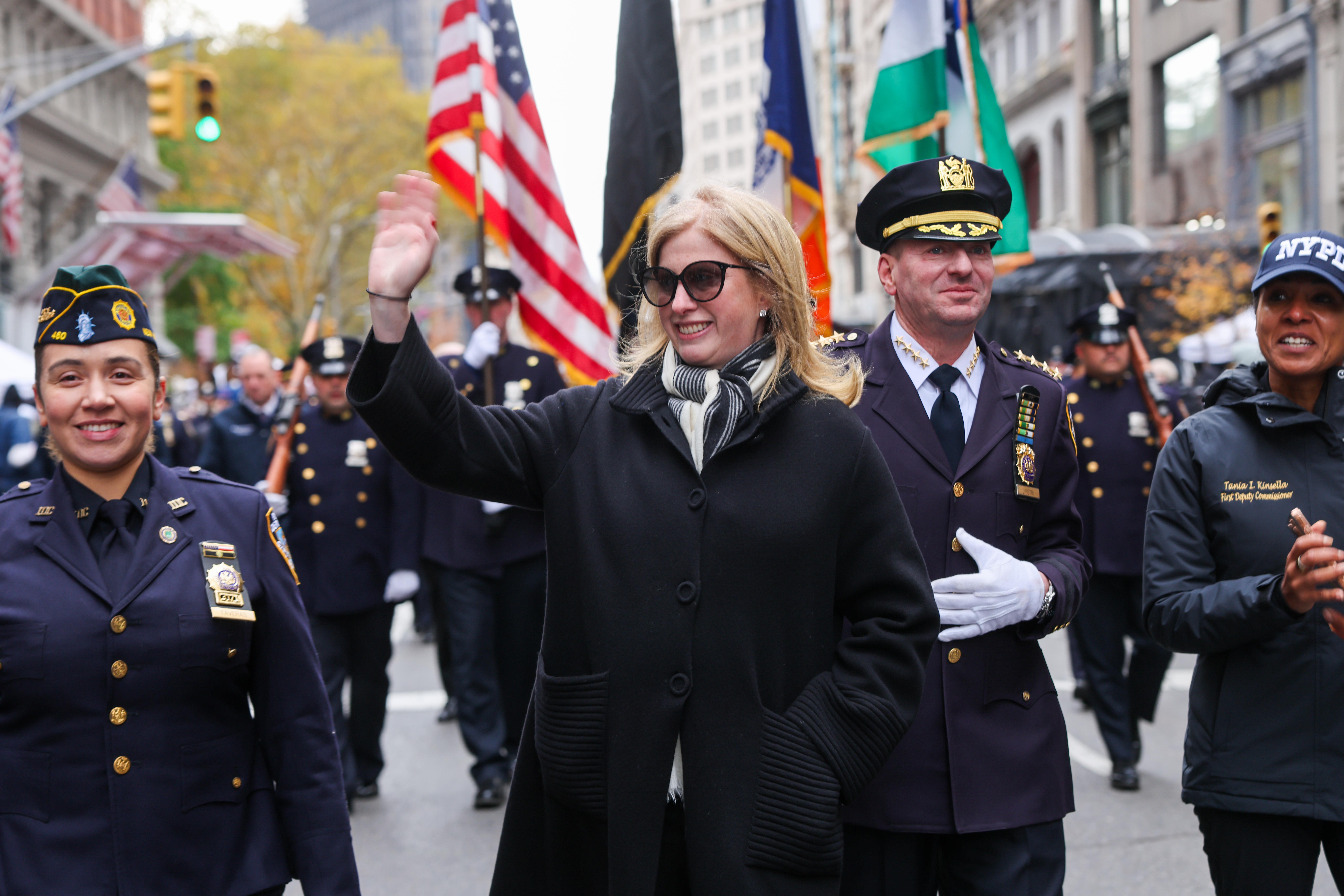 People participate in the 106th annual Veterans Day Parade on November 11, 2025, in New York City. 