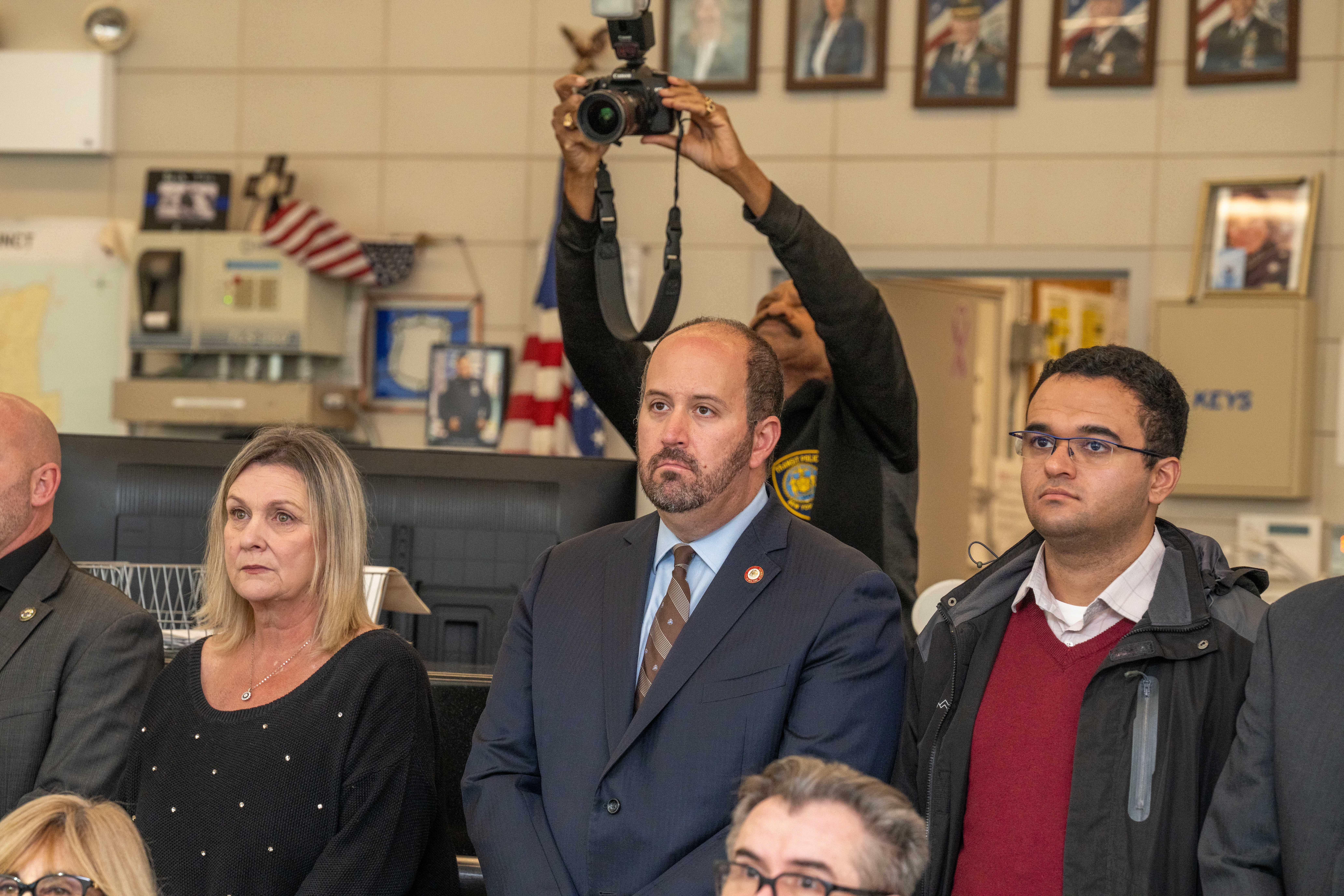 Councilmember David Carr at the 121st Precinct on Saturday, November 15, 2025, in Graniteville, for the 10th annual Staten Island Remembers, honoring fallen Staten Islanders who served in the New York Police Department. (Owen Reiter for the Advance/SILive.com)