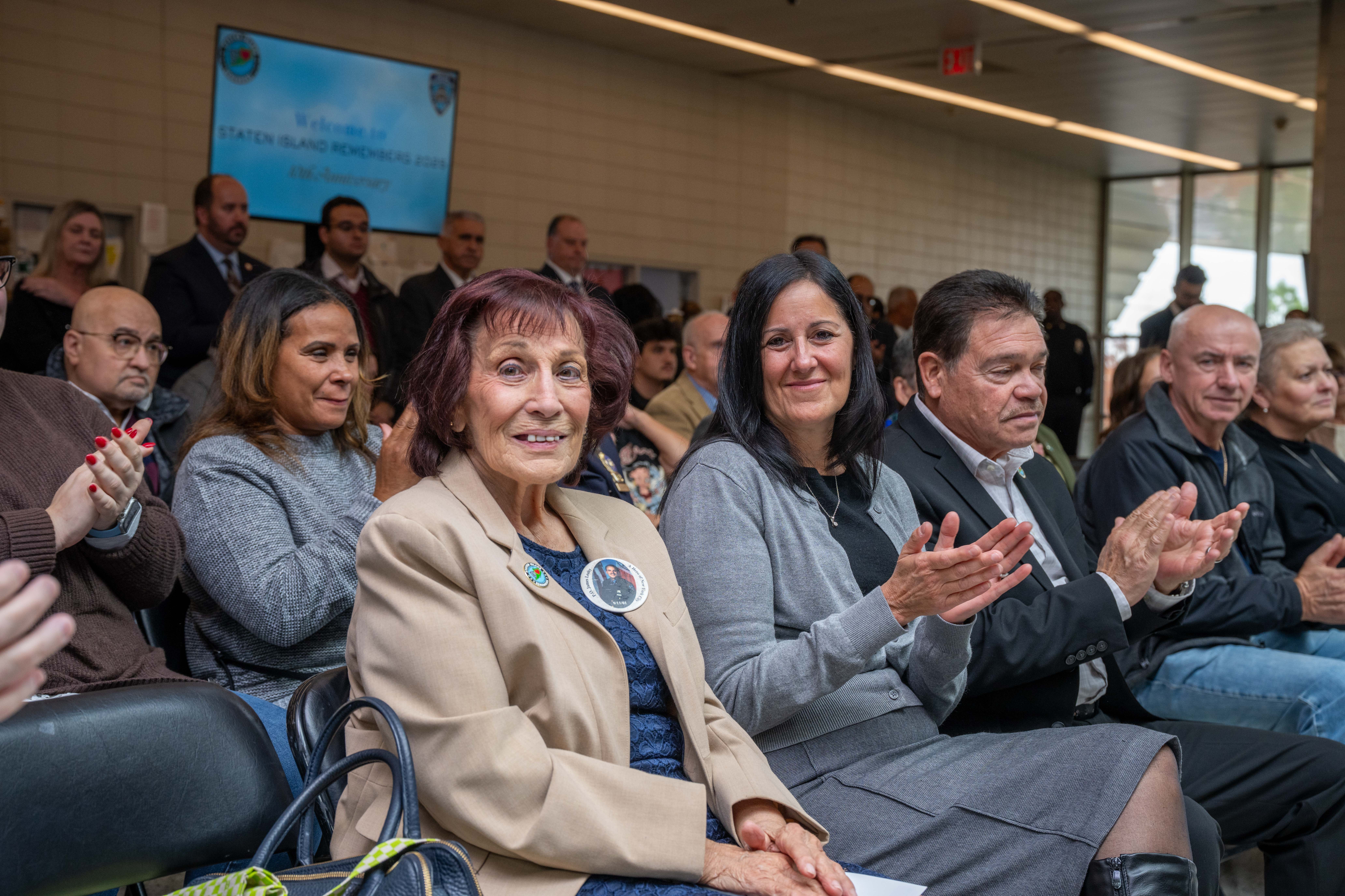 Friends, family, community leaders, elected officials, and fellow NYPD members gather at the 121st Precinct on Saturday, November 15, 2025, in Graniteville for the 10th annual Staten Island Remembers, honoring fallen Staten Islanders who served in the New York Police Department. (Owen Reiter for the Advance/SILive.com)