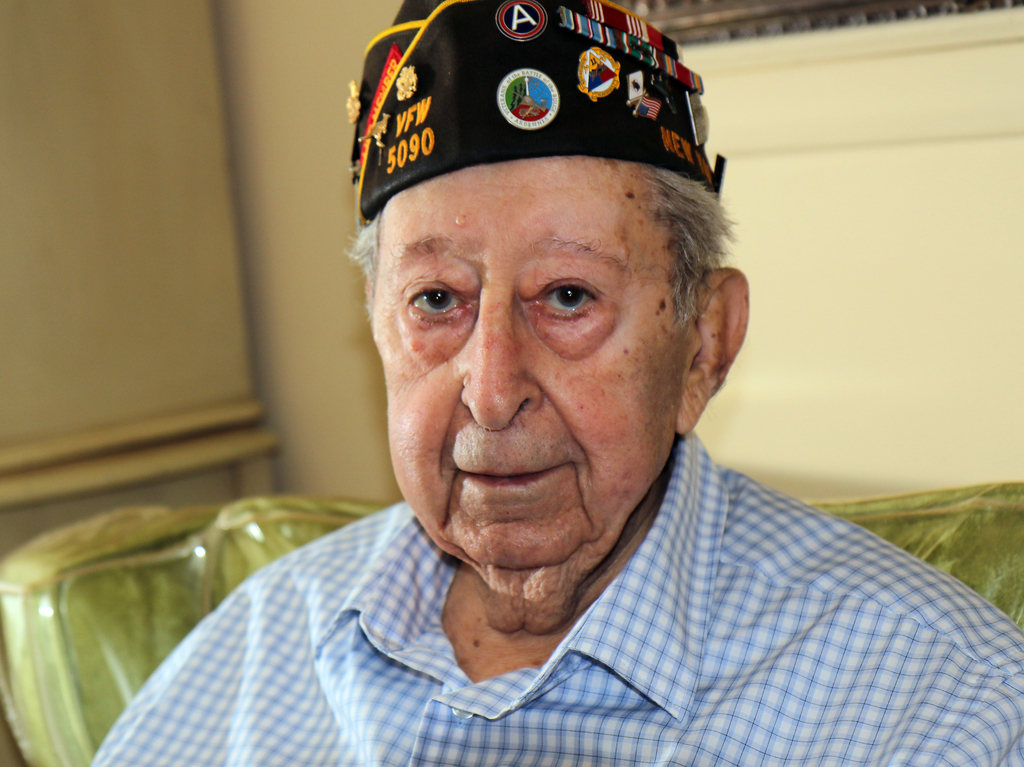 Roy Ferlazzo, 91, is pictured in his Great Kills home. The World War II veteran was honored with the French Legion of Honor medal for his service in the Battle of the Bulge at a July 3rd ceremony. Thursday August 6, 2015. (Staten Island Advance/Anthony DePrimo) Staff-Shot