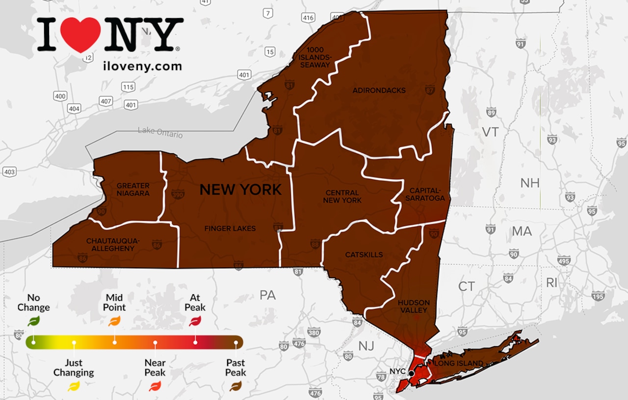 I LOVE NY fall foliage map