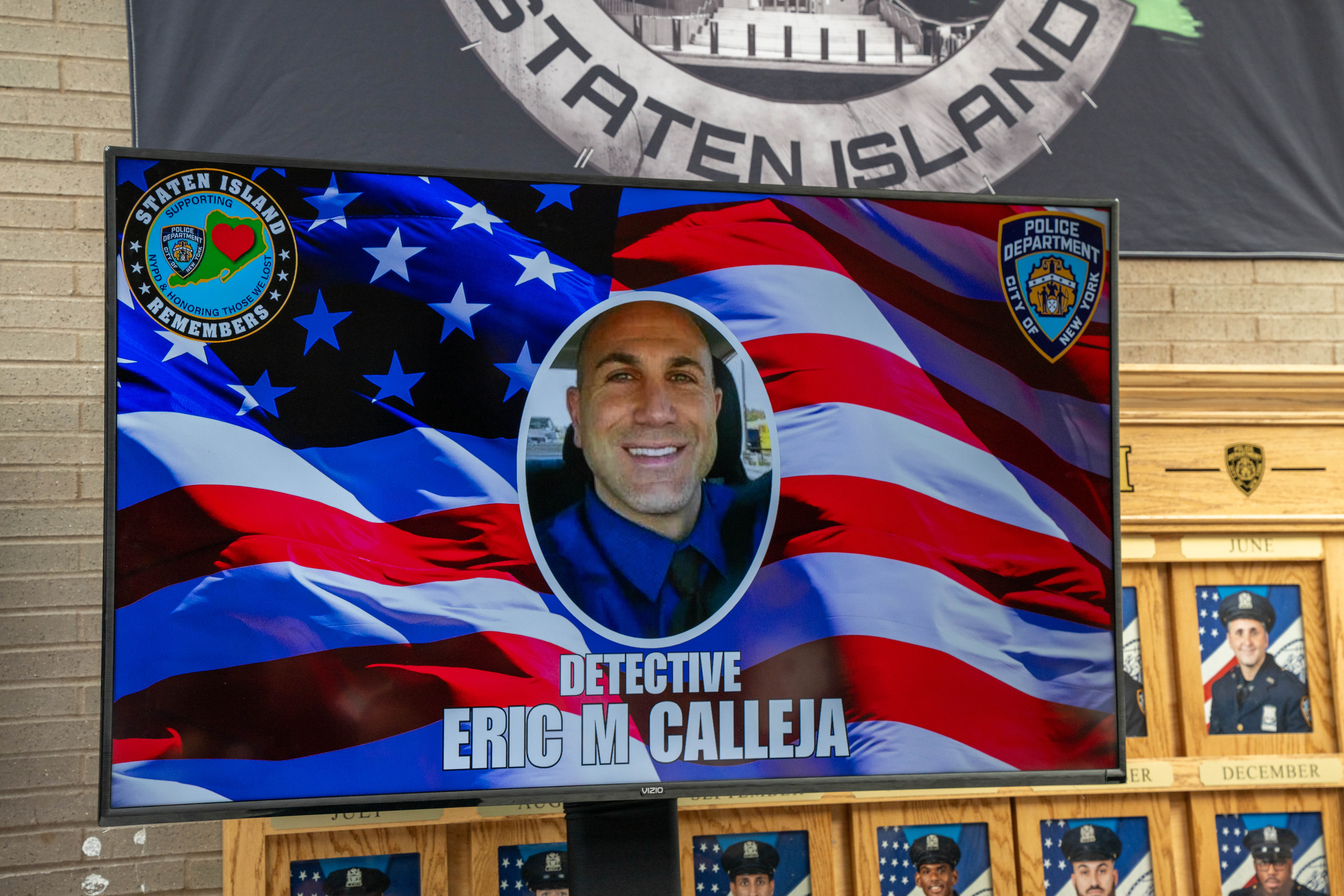 Friends, family, community leaders, elected officials, and fellow NYPD members gather at the 121st Precinct on Saturday, November 15, 2025, in Graniteville for the 10th annual Staten Island Remembers, honoring fallen Staten Islanders who served in the New York Police Department. (Owen Reiter for the Advance/SILive.com)