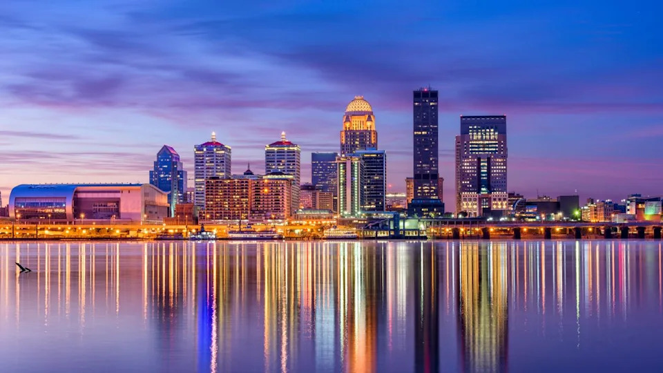 Louisville, Kentucky, USA skyline on the river.