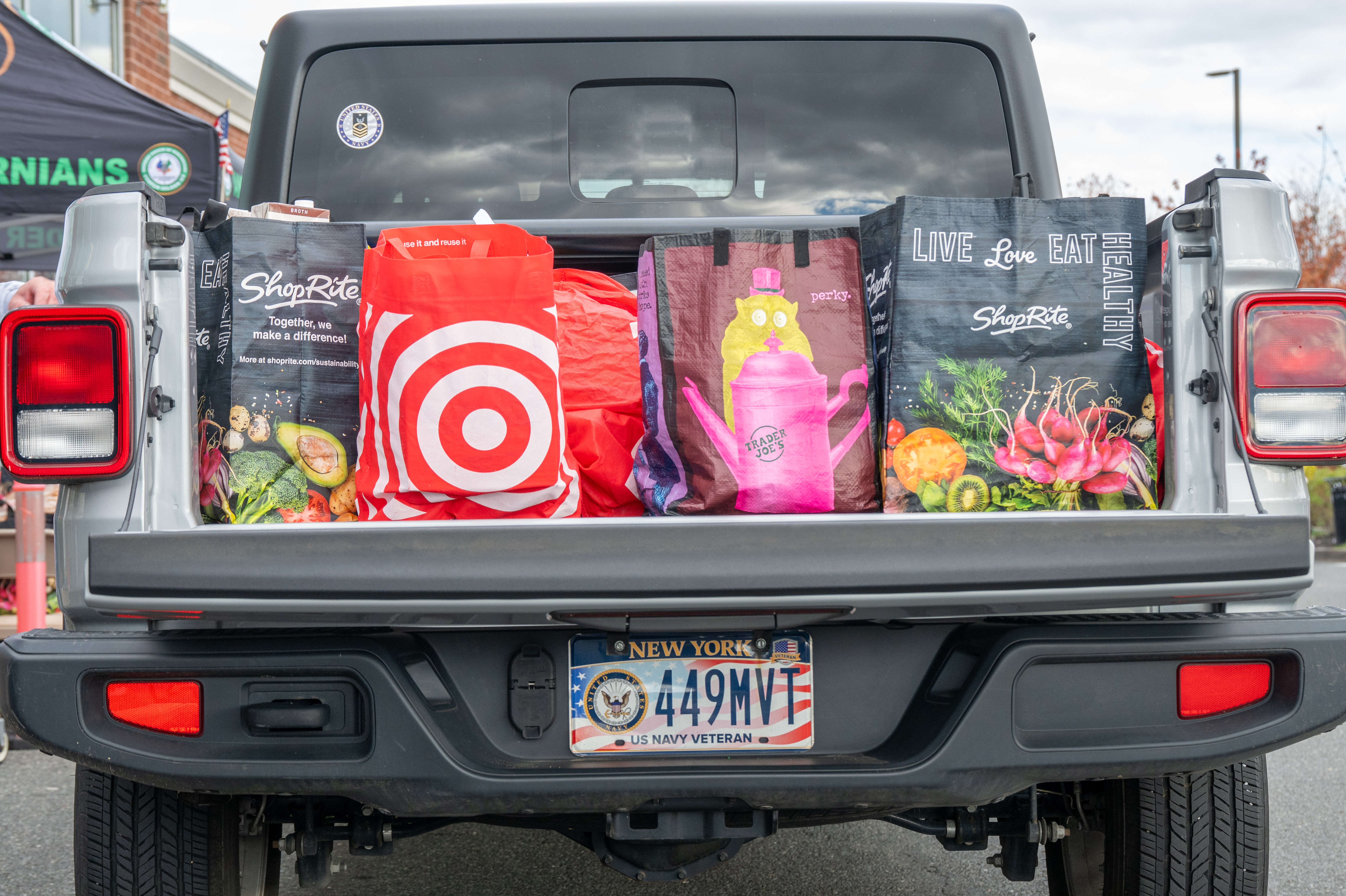 Hundreds of people donate food and/or money to the Ancient Order of Hibernians’ food drive for Blue Star Families on Saturday, November 1, 2025, in Charleston. The proceeds will benefit military families at Fort Wadsworth. (Owen Reiter for the Advance/SILive.com)