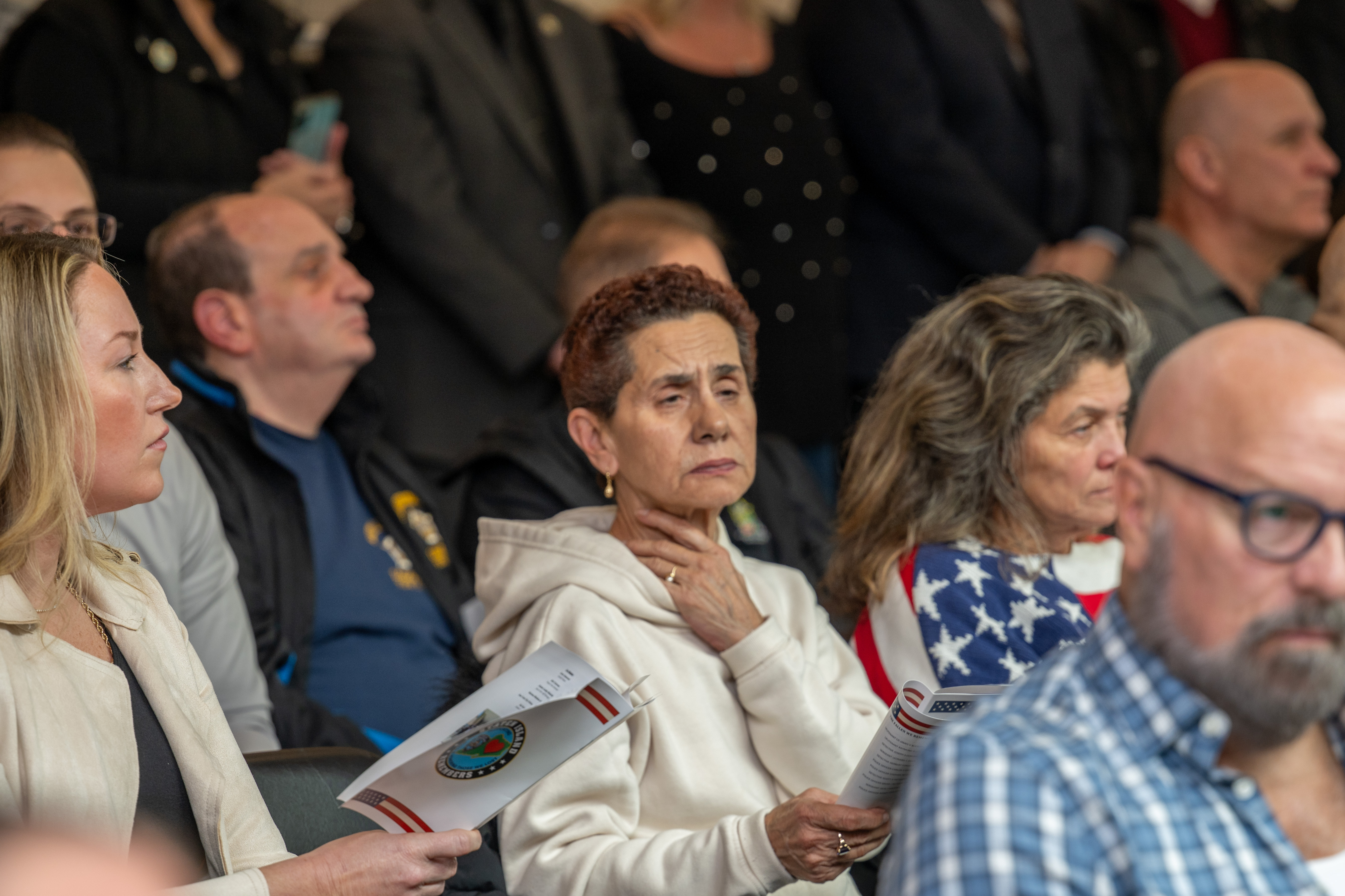 Friends, family, community leaders, elected officials, and fellow NYPD members gather at the 121st Precinct on Saturday, November 15, 2025, in Graniteville for the 10th annual Staten Island Remembers, honoring fallen Staten Islanders who served in the New York Police Department. (Owen Reiter for the Advance/SILive.com)