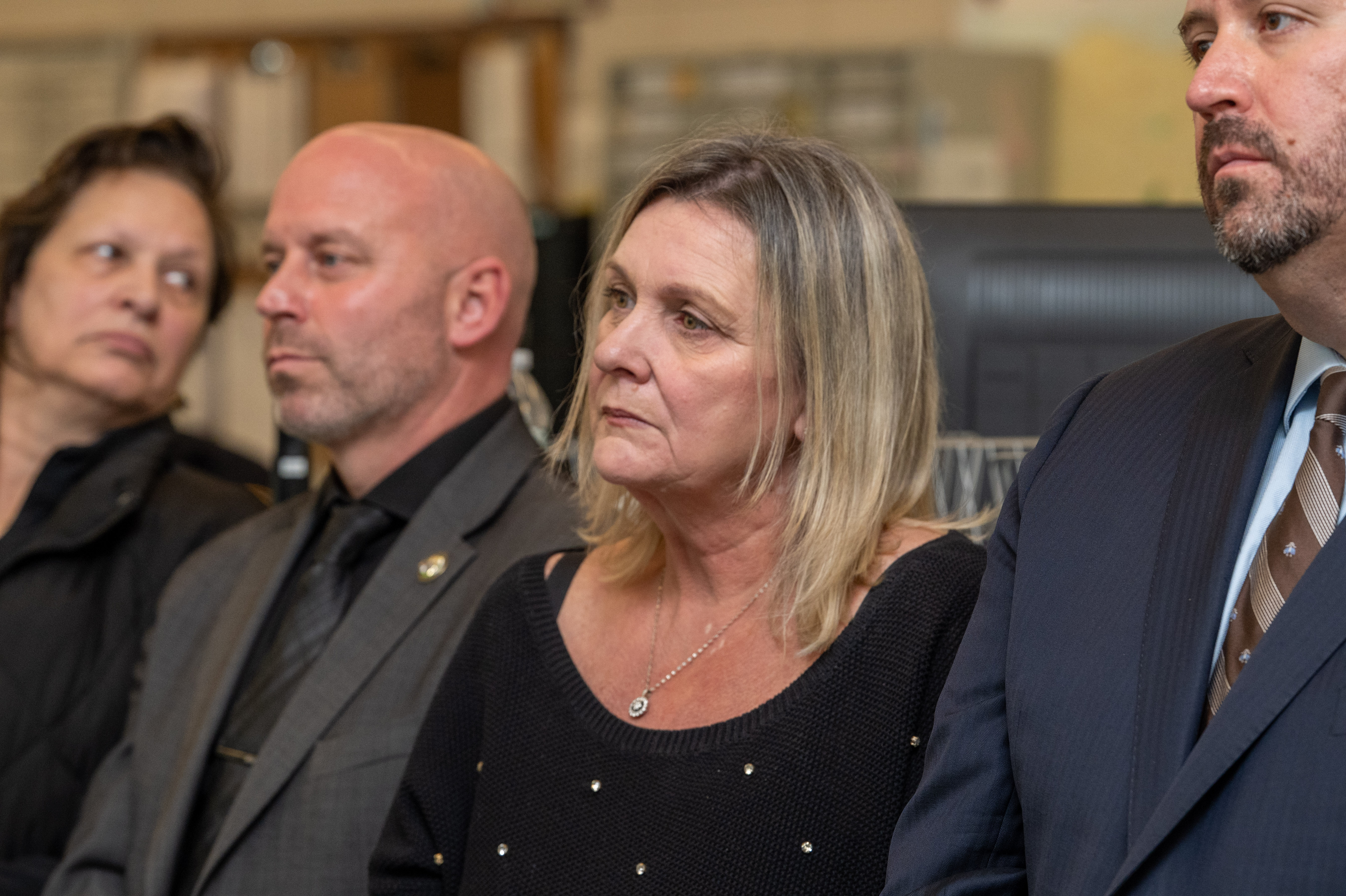 Friends, family, community leaders, elected officials, and fellow NYPD members gather at the 121st Precinct on Saturday, November 15, 2025, in Graniteville for the 10th annual Staten Island Remembers, honoring fallen Staten Islanders who served in the New York Police Department. (Owen Reiter for the Advance/SILive.com)