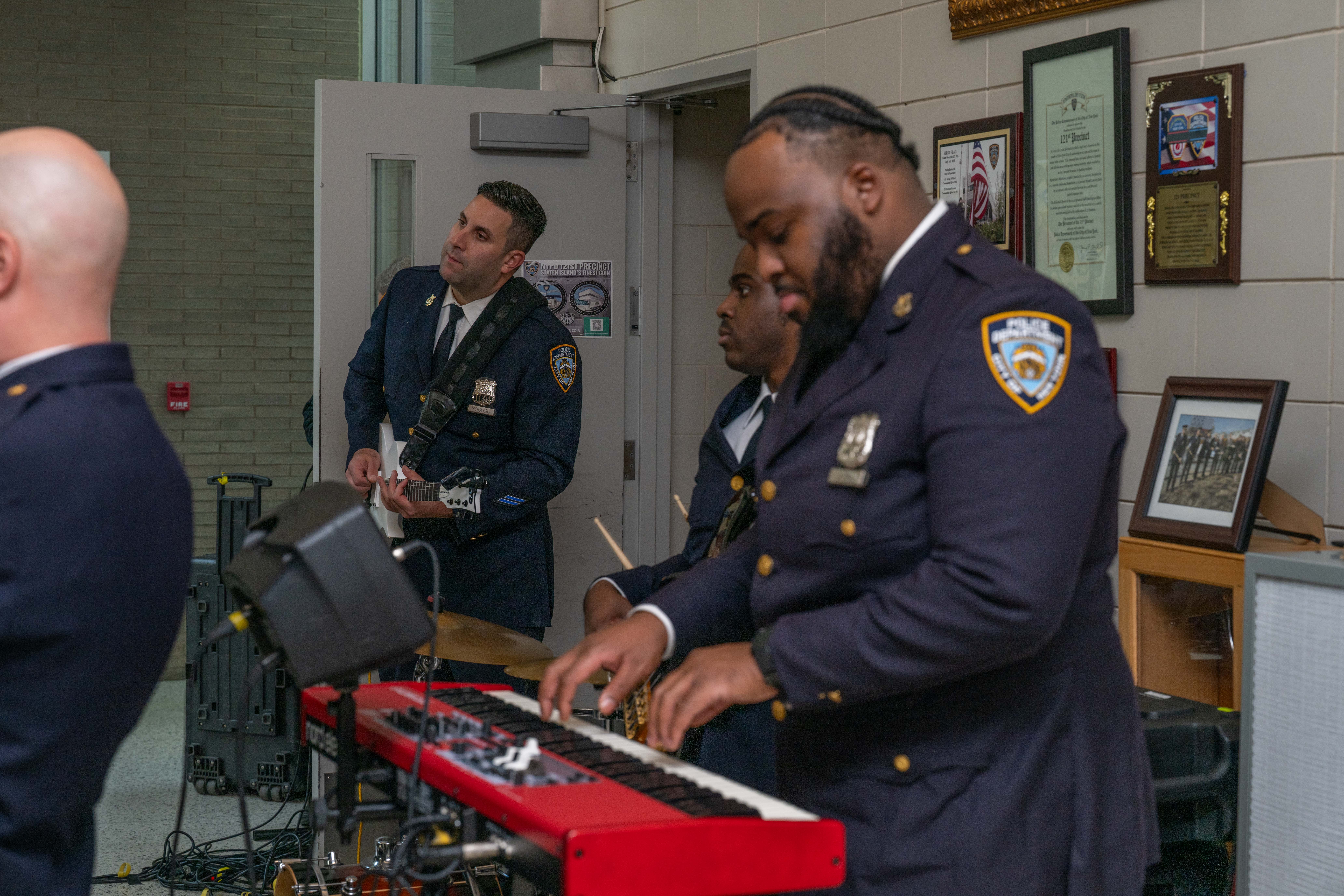 Friends, family, community leaders, elected officials, and fellow NYPD members gather at the 121st Precinct on Saturday, November 15, 2025, in Graniteville for the 10th annual Staten Island Remembers, honoring fallen Staten Islanders who served in the New York Police Department. (Owen Reiter for the Advance/SILive.com)