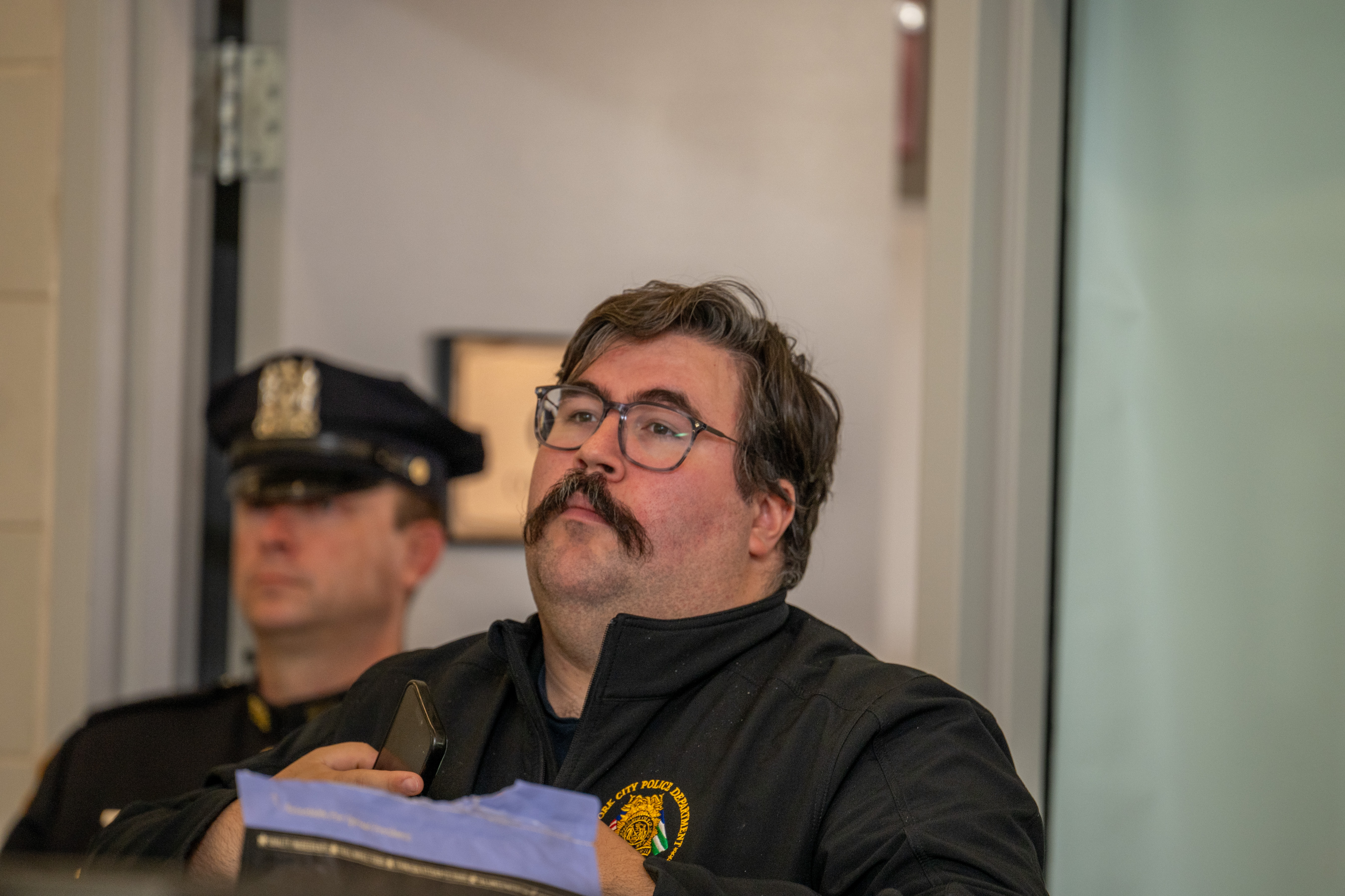 Friends, family, community leaders, elected officials, and fellow NYPD members gather at the 121st Precinct on Saturday, November 15, 2025, in Graniteville for the 10th annual Staten Island Remembers, honoring fallen Staten Islanders who served in the New York Police Department. (Owen Reiter for the Advance/SILive.com)