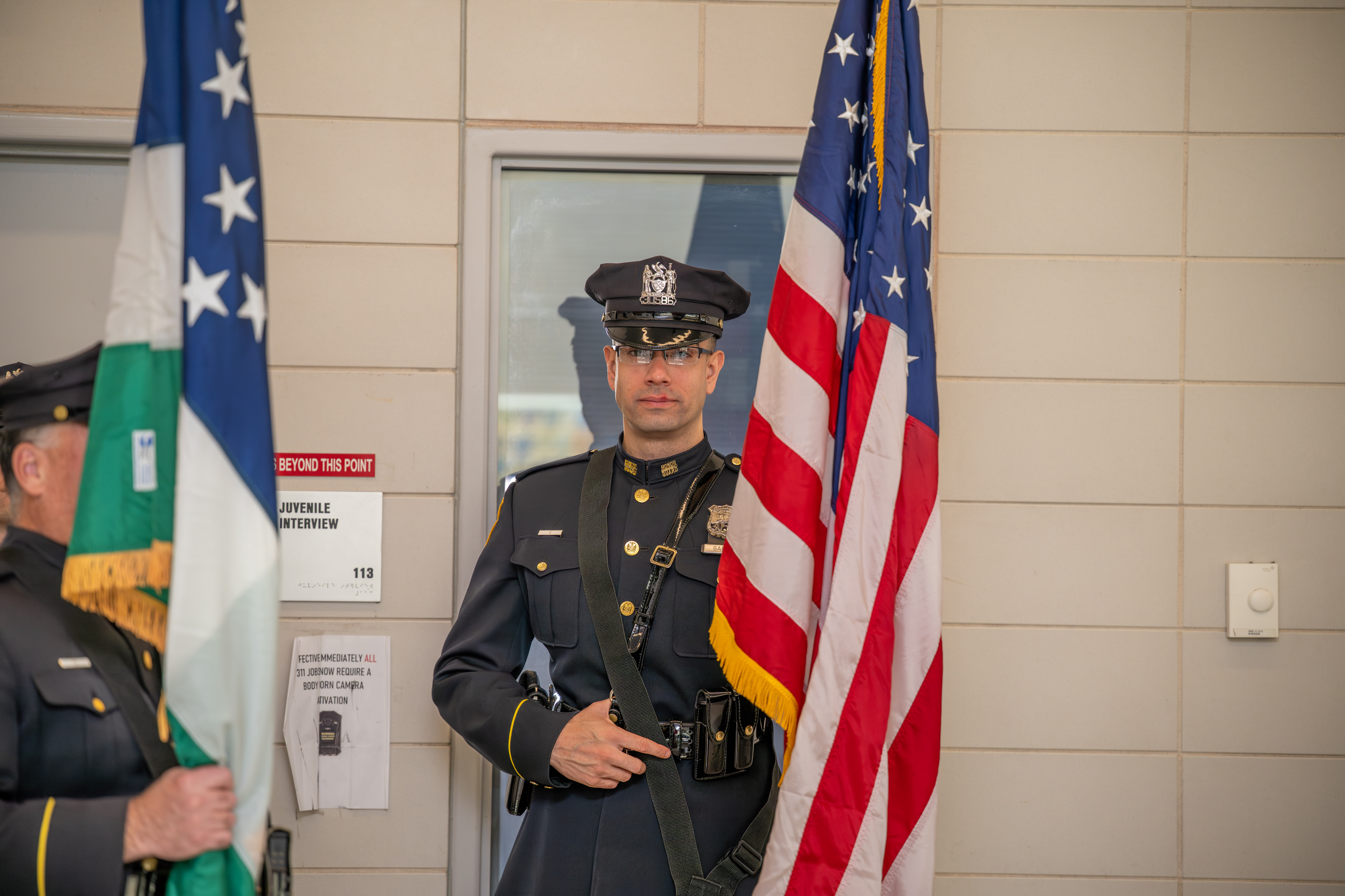 Friends, family, community leaders, elected officials, and fellow NYPD members gather at the 121st Precinct on Saturday, November 15, 2025, in Graniteville for the 10th annual Staten Island Remembers, honoring fallen Staten Islanders who served in the New York Police Department. (Owen Reiter for the Advance/SILive.com)