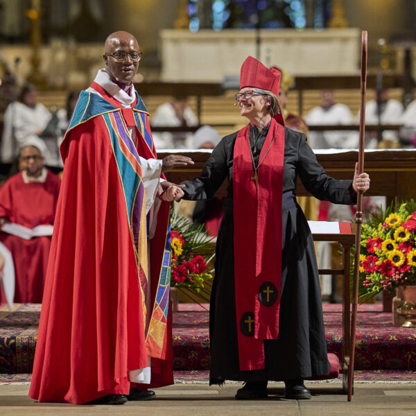The ELCA’s Presiding Bishop Yehiel Curry stands with newly-inducted Bishop Katrina Foster of the Metropolitan NY Synod.Photo credit: Bob Williams