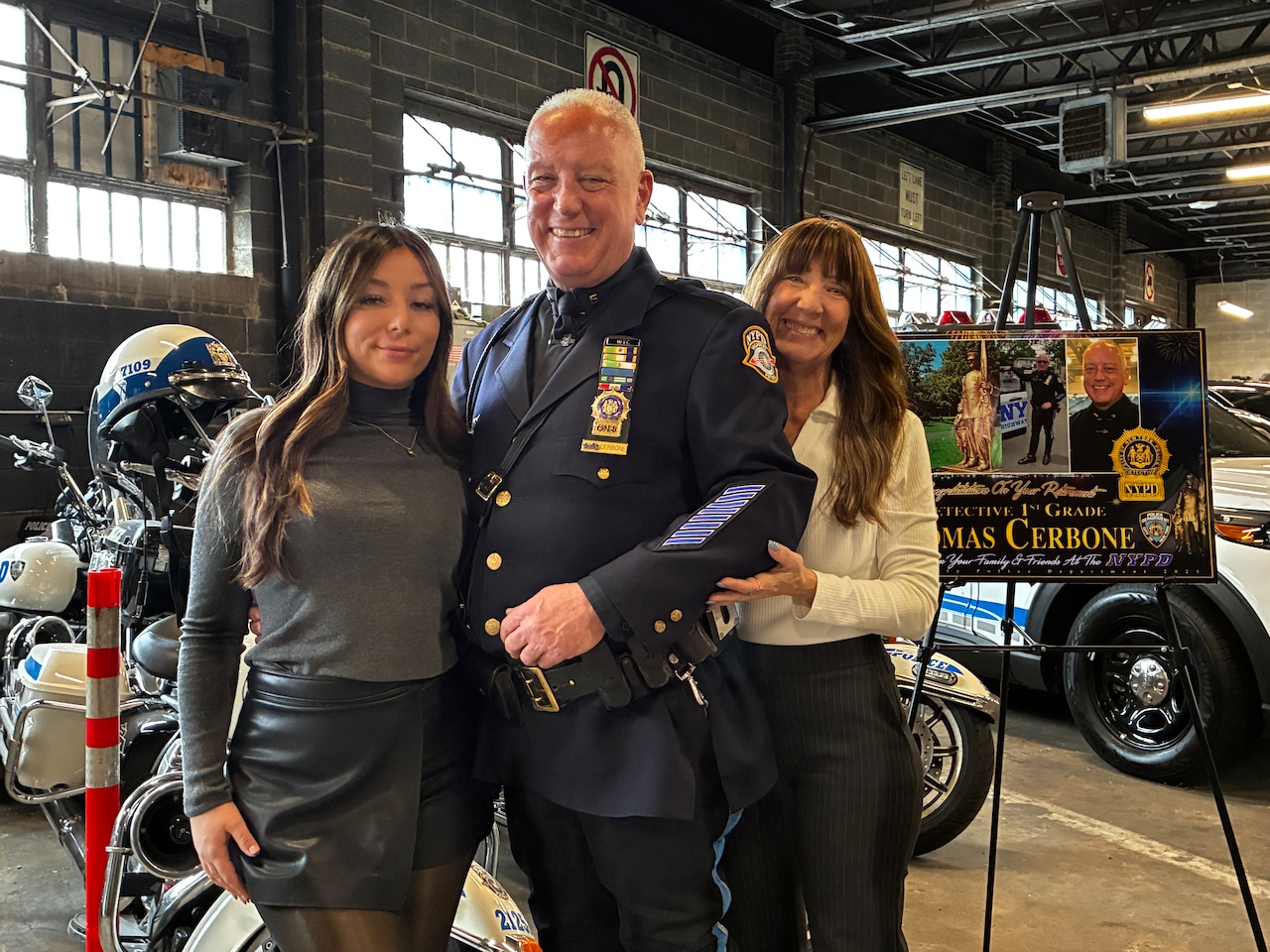 Detective Thomas Cerbone retires from NYPD Highway Patrol.
