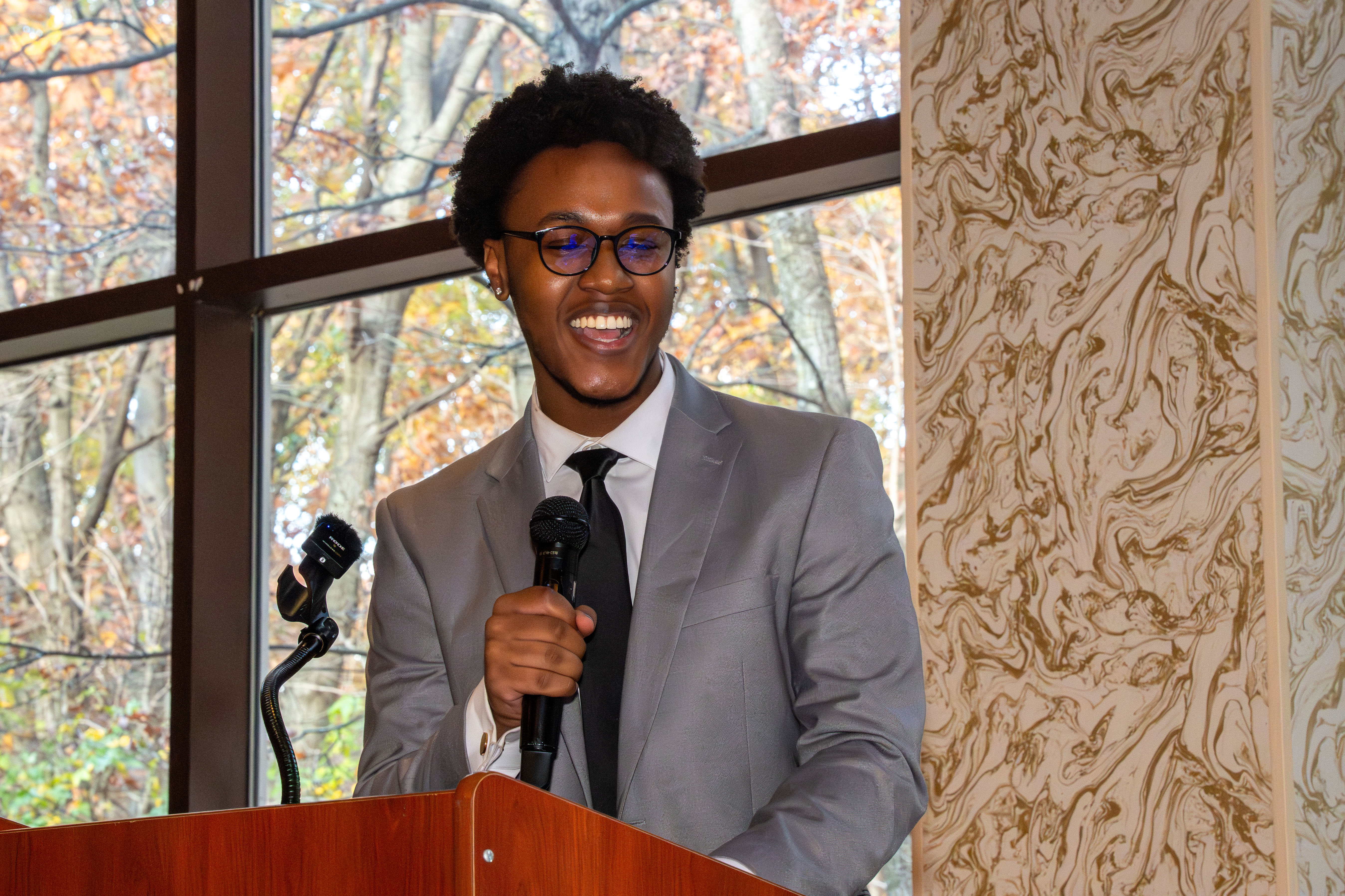 Keynote speaker Myles Hollingsworth delivers remarks at the Staten Island NAACP’s Freedom Fund Luncheon held at Nicotra’s Ballroom at the Hilton Garden Inn on Saturday, November 8, 2025, in Bloomfield. The milestone event marked 100 years of service to the community. (Owen Reiter for the Advance/SILive.com)