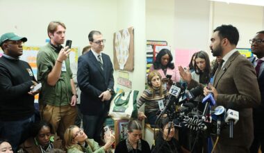 New York City Mayor-elect Zohran Mamdani speaks with members of the press after interacting with Pre-K students at Friends of Crown Heights Education Center on November 13, 2025 in the Flatbush neighborhood of the Brooklyn borough in New York City.