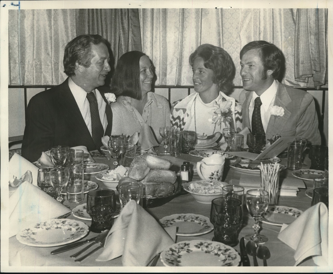 1973 Press Photo Mr. and Mrs. Joseph Holzka and Mr. and Mrs. Philip Fitzpatrick