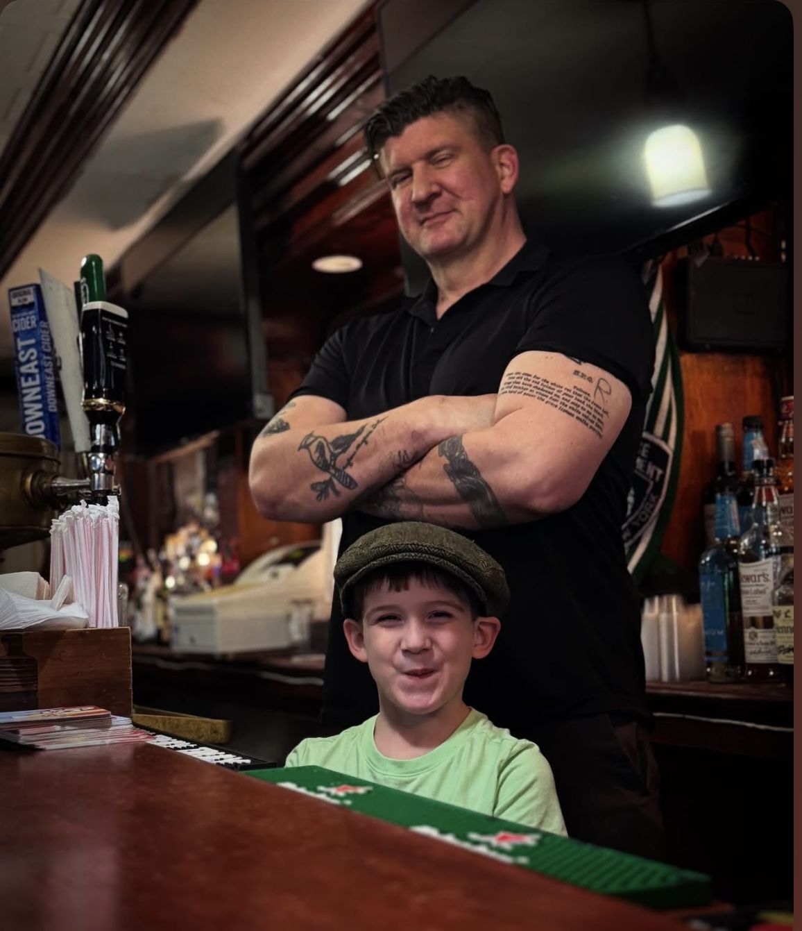 TAPPING SUPPORT: Matthew and son Éamon