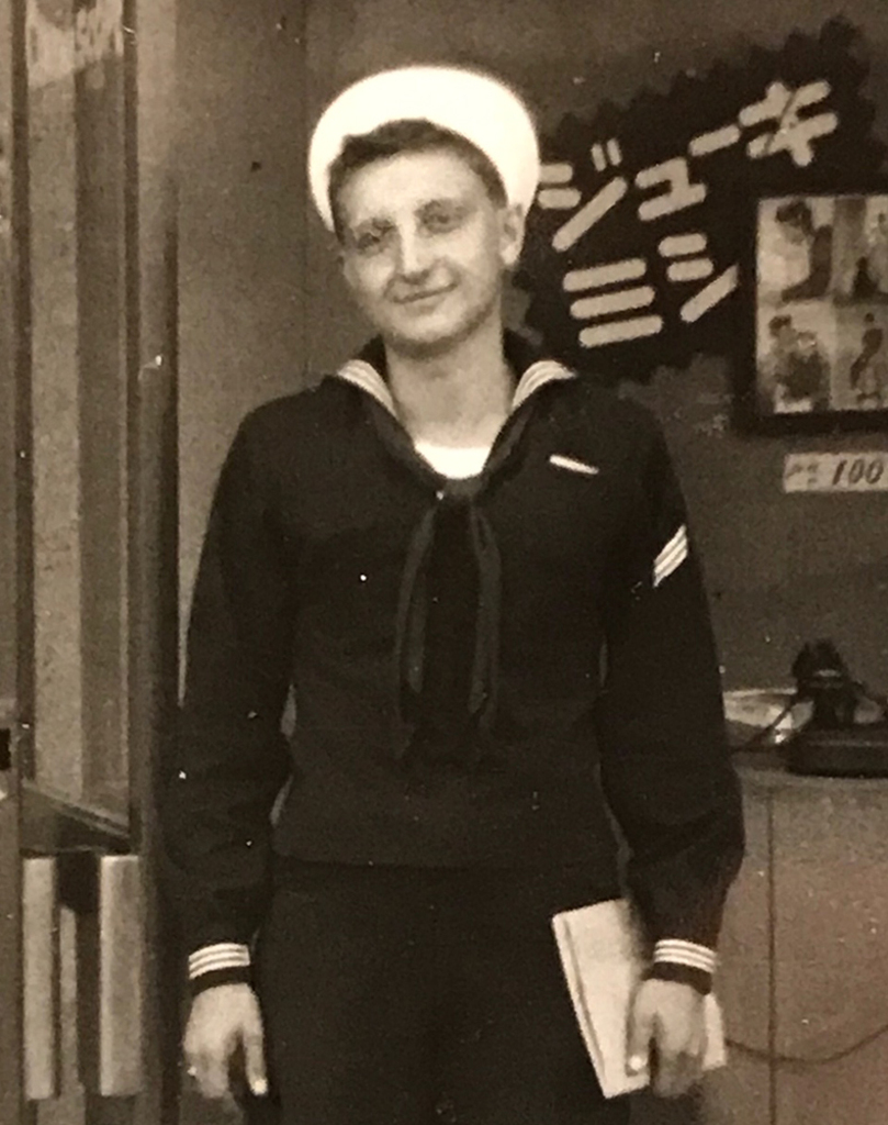 Joseph Paolillo of Eltingville, US Navy, 1953-1955, he served during the Korean War, aboard the USS Forrest Royal DD872. Joseph remained in USN Reserves until 1969. This photo was taken in Hiroshima, Japan in 1955 (Submitted by his wife, Marilyn)