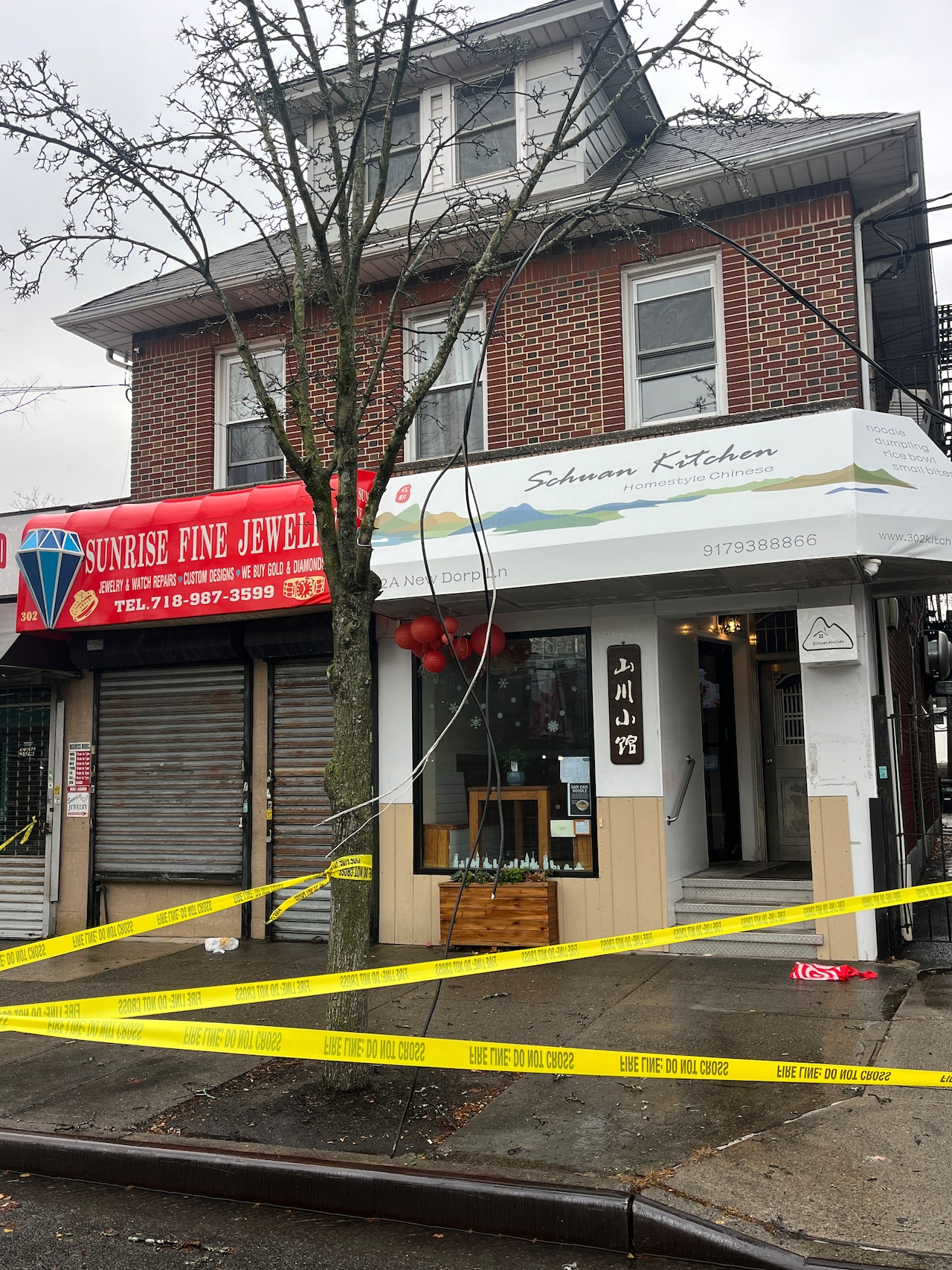 Wires down in New Dorp on Wednesday