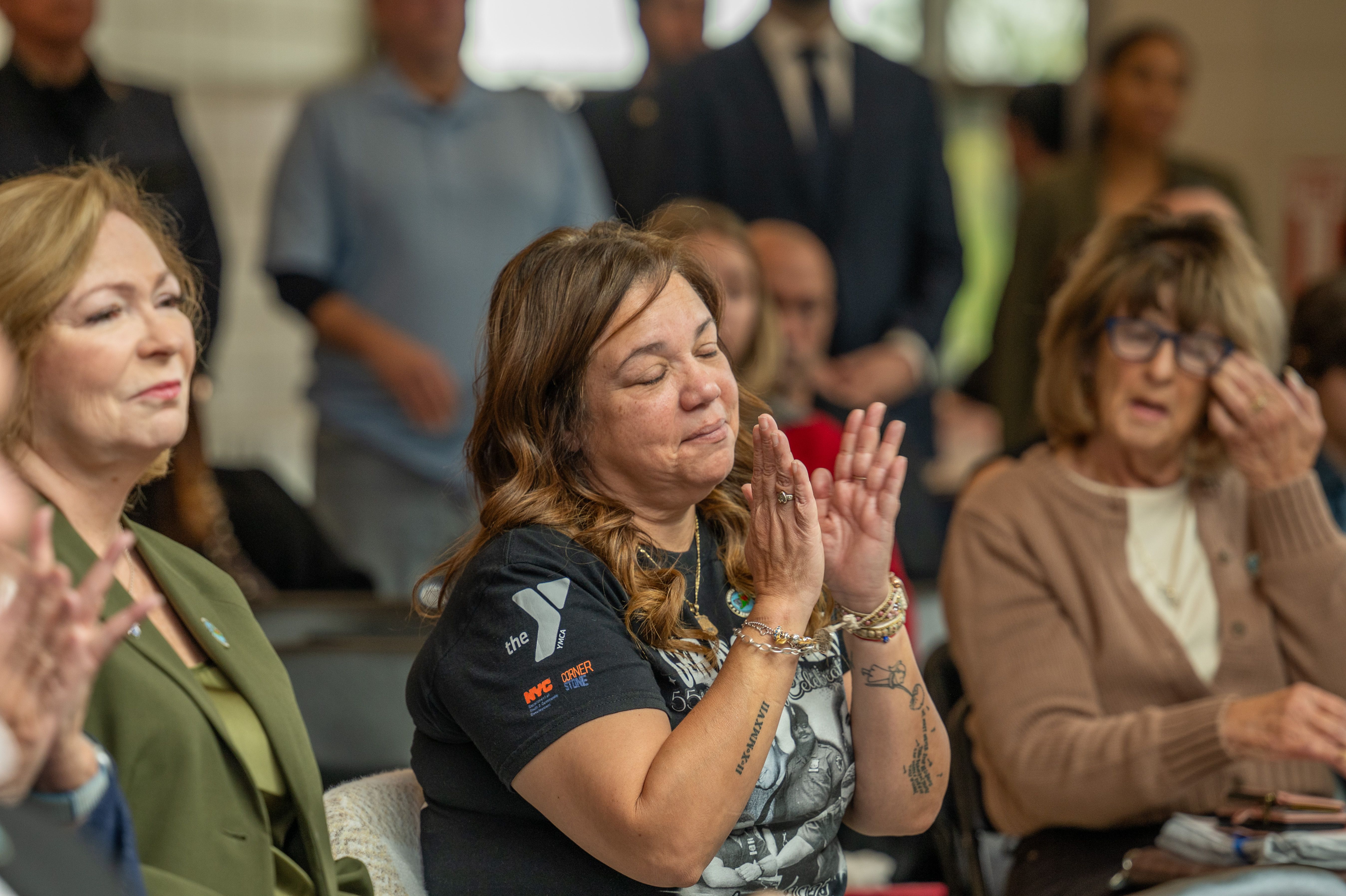 Friends, family, community leaders, elected officials, and fellow NYPD members gather at the 121st Precinct on Saturday, November 15, 2025, in Graniteville for the 10th annual Staten Island Remembers, honoring fallen Staten Islanders who served in the New York Police Department. (Owen Reiter for the Advance/SILive.com)