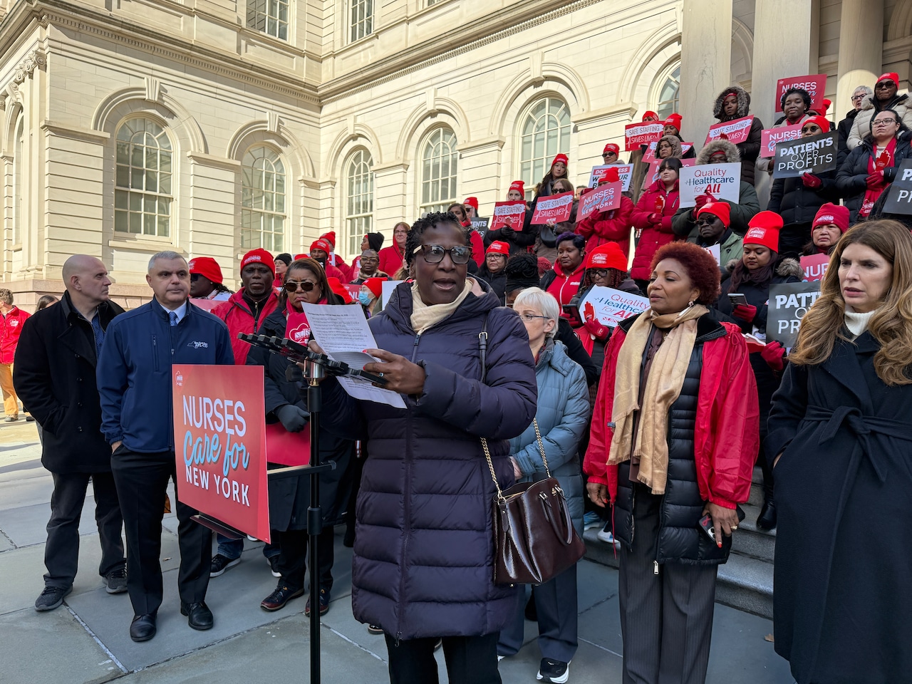 New York nurses voice concerns over hospital security, funding cuts and staffing