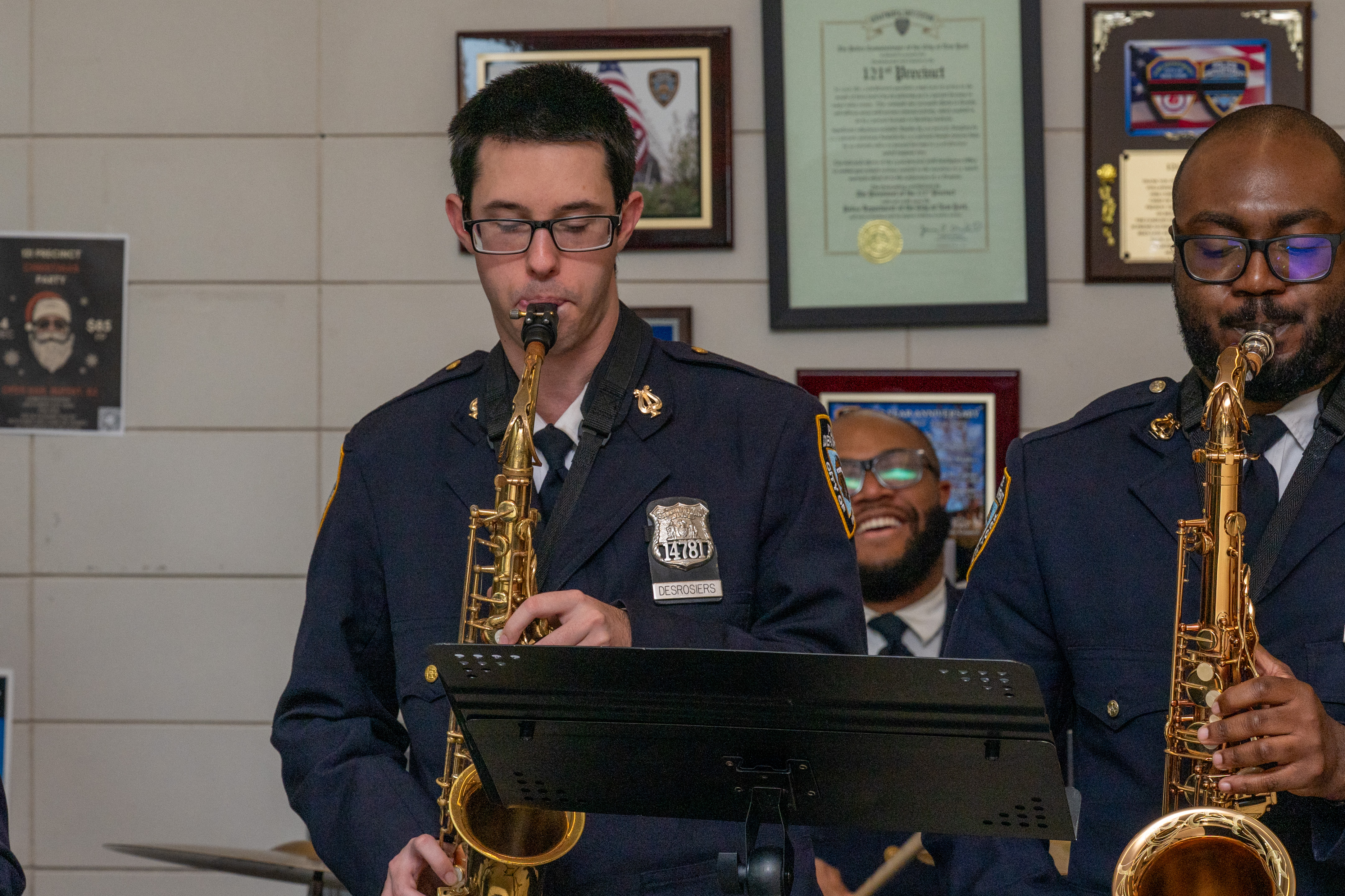 Friends, family, community leaders, elected officials, and fellow NYPD members gather at the 121st Precinct on Saturday, November 15, 2025, in Graniteville for the 10th annual Staten Island Remembers, honoring fallen Staten Islanders who served in the New York Police Department. (Owen Reiter for the Advance/SILive.com)