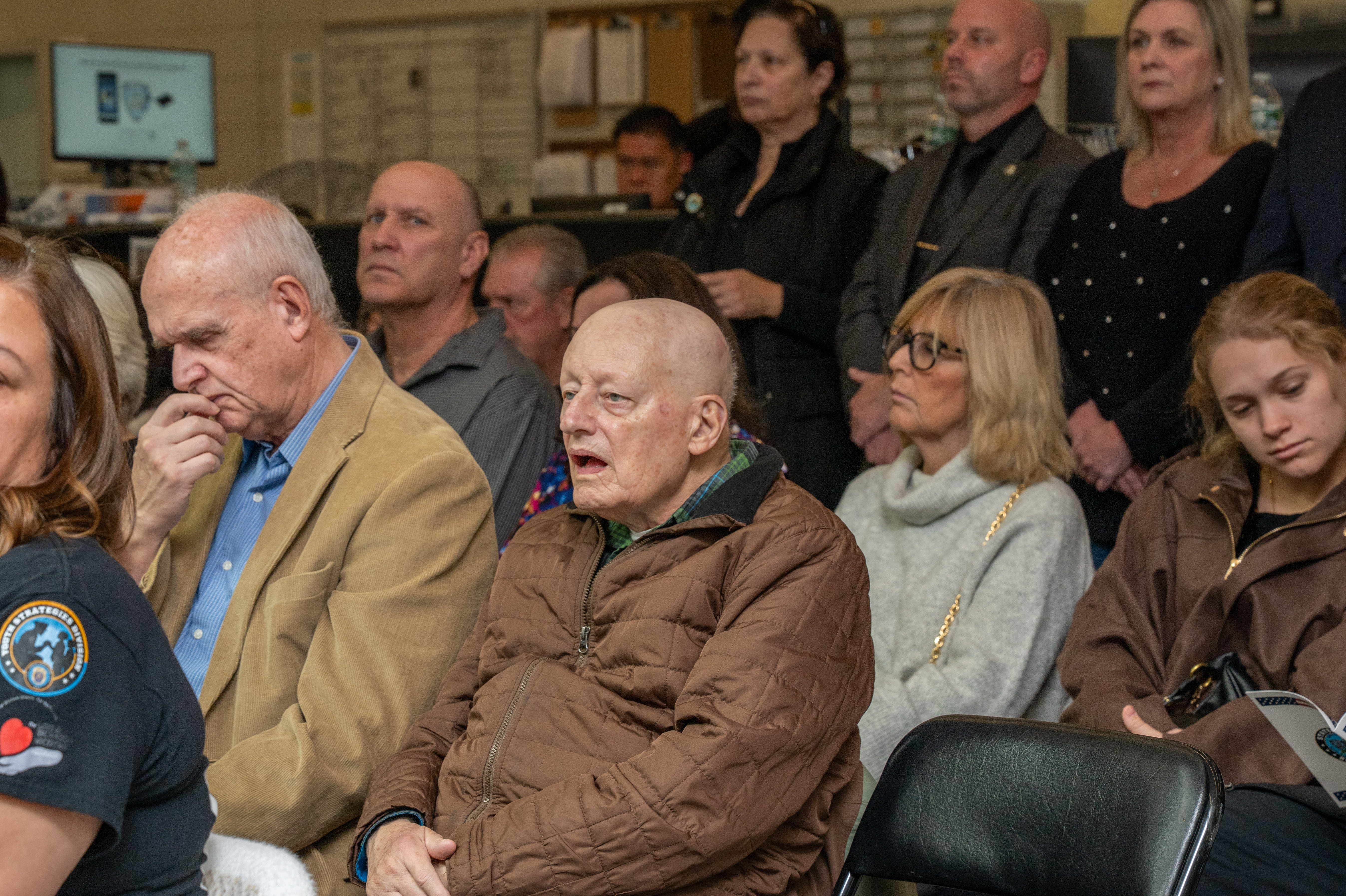 Friends, family, community leaders, elected officials, and fellow NYPD members gather at the 121st Precinct on Saturday, November 15, 2025, in Graniteville for the 10th annual Staten Island Remembers, honoring fallen Staten Islanders who served in the New York Police Department. (Owen Reiter for the Advance/SILive.com)