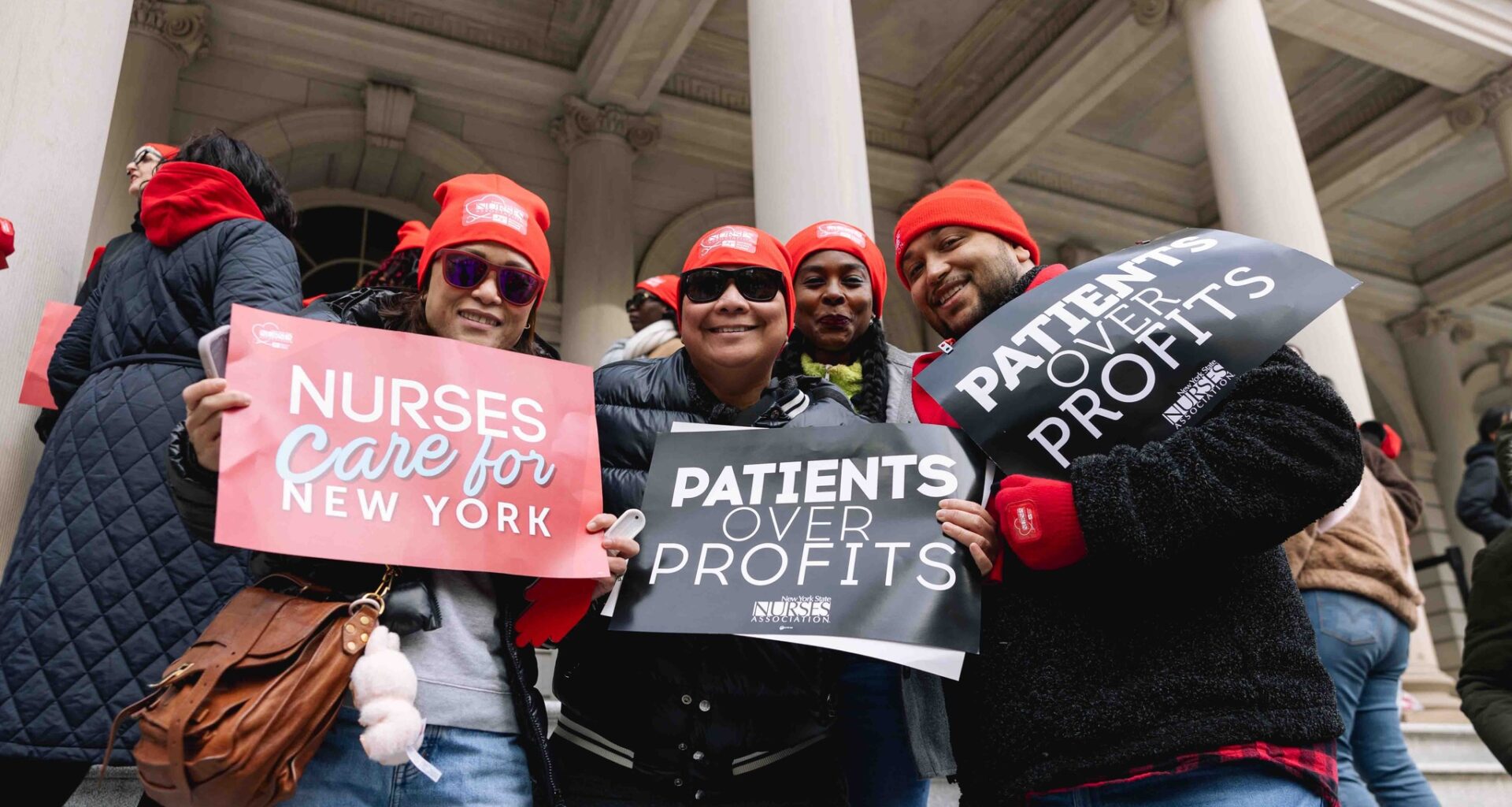 Nurses rally at City Hall as contract expirations loom