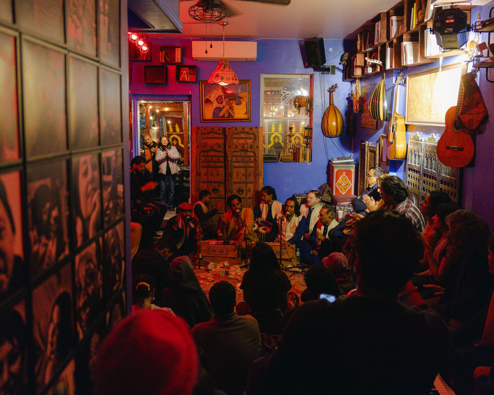 The qawwali band at Barzakh Caf.